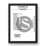 Coldplay July 27, 2024 Olympiastadion Helsinki Setlist Poster - Setlist