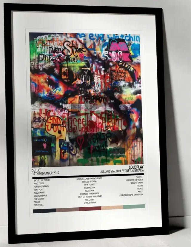 Coldplay Mylo Xyloto Allianz Stadium Sydney 17th November 2012 - Setlist Tour Poster - Setlist