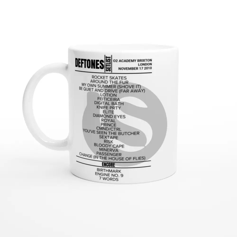 Deftones London November 2010 Setlist Mug - Setlist