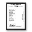 Depeche Mode April 05, 2024 Lanxess Arena Cologne Setlist Poster - Setlist