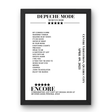 Depeche Mode April 09, 2023 Centre Vidéotron Quebec City Setlist Poster - Setlist