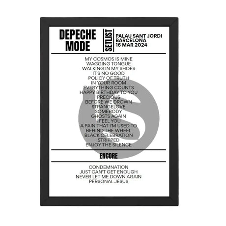 Depeche Mode Barcelona March 16, 2024 Replica Setlist - Setlist