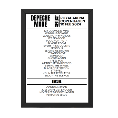 Depeche Mode Copenhagen February 10, 2024 Replica Setlist - Setlist