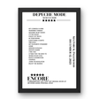 Depeche Mode December 12, 2023 Kia Forum Inglewood Setlist Poster - Setlist