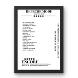 Depeche Mode December 15, 2023 Crypto.com Arena Los Angeles Setlist Poster - Setlist