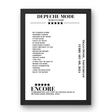 Depeche Mode February 08, 2024 Ziggo Dome Amsterdam Setlist Poster - Setlist