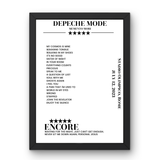 Depeche Mode July 12, 2023 Stadio Olimpico Rome Setlist Poster - Setlist