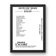 Depeche Mode July 26, 2023 Arena Națională Bucharest Setlist Poster - Setlist