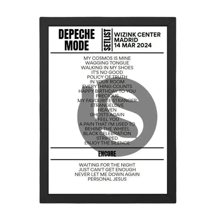 Depeche Mode Madrid March 14, 2024 Replica Setlist - Setlist