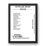 Depeche Mode March 23, 2023 Golden 1 Center Sacramento Setlist Poster - Setlist