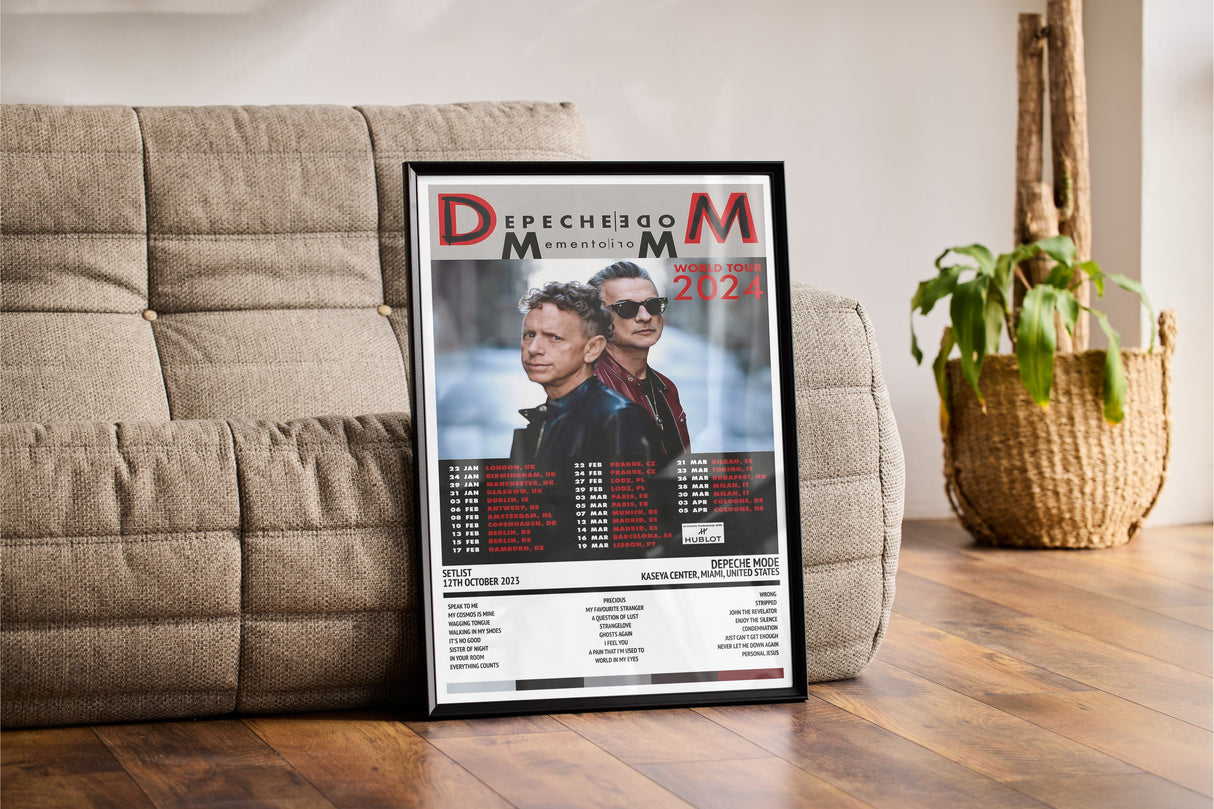 Depeche Mode Memento Mori Kaseya Center Miami 12th October 2023 - Setlist Tour Poster - Setlist