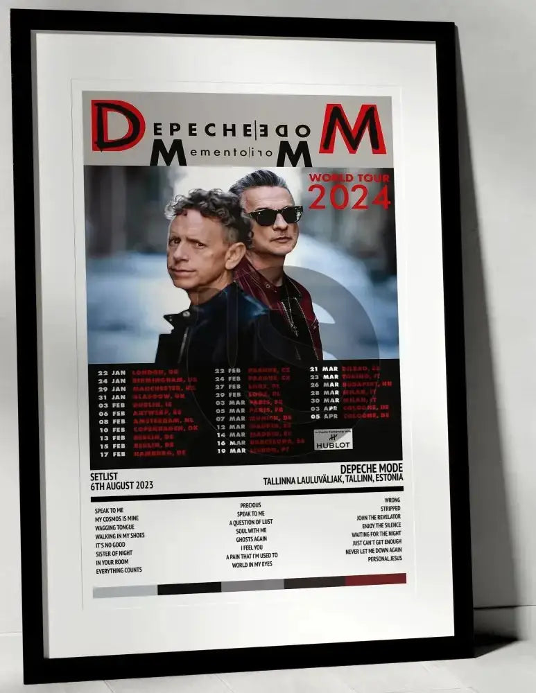 Depeche Mode Memento Mori Tallinna Lauluväljak Tallinn 6th August 2023 - Setlist Tour Poster - Setlist