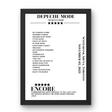 Depeche Mode November 05, 2023 Scotiabank Arena Toronto Setlist Poster - Setlist