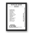 Depeche Mode November 10, 2023 Rocket Mortgage FieldHouse Cleveland Setlist Poster - Setlist