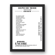 Depeche Mode October 23, 2023 Capital One Arena Washington Setlist Poster - Setlist