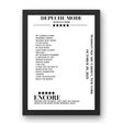 Depeche Mode October 28, 2023 Madison Square Garden New York Setlist Poster - Setlist