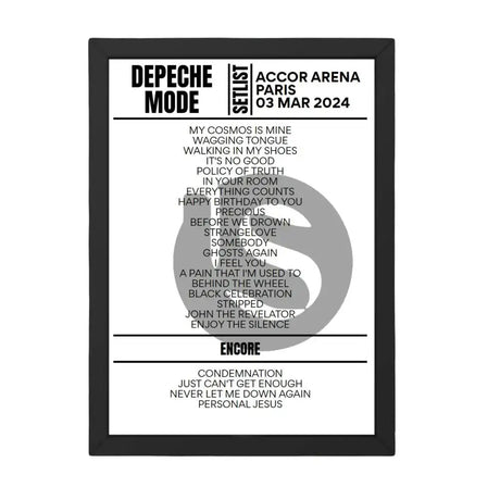 Depeche Mode Paris March 03, 2024 Replica Setlist - Setlist