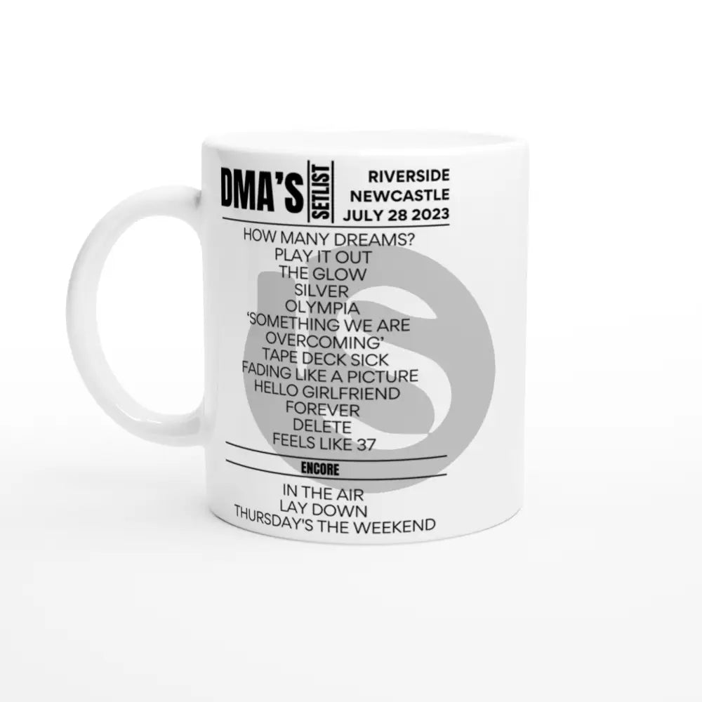 DMA's Newcastle July 2023 (July 28 Night 1) Setlist Mug - Setlist