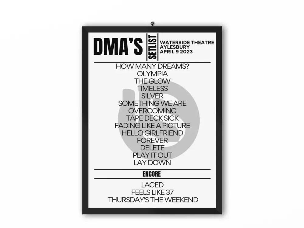 DMA's Setlist Aylesbury April 9 2023 - Setlist