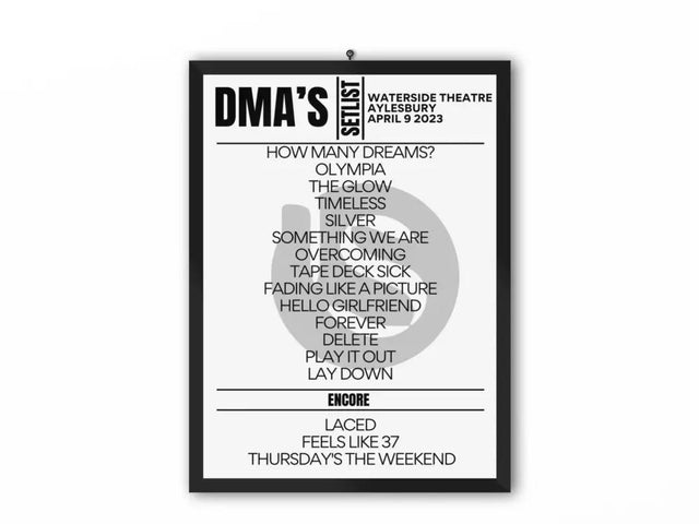 DMA's Setlist Aylesbury April 9 2023 - Setlist