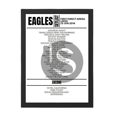 Eagles Leeds June 23, 2014 Replica Setlist - Setlist