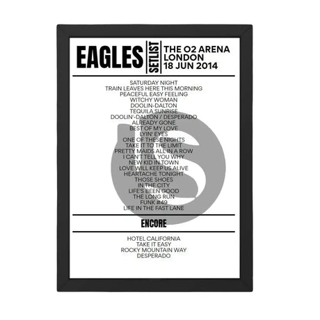 Eagles London June 18, 2014 Replica Setlist - Setlist