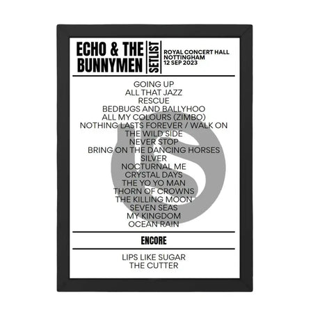 Echo & the Bunnymen Nottingham September 12, 2023 Replica Setlist - Setlist