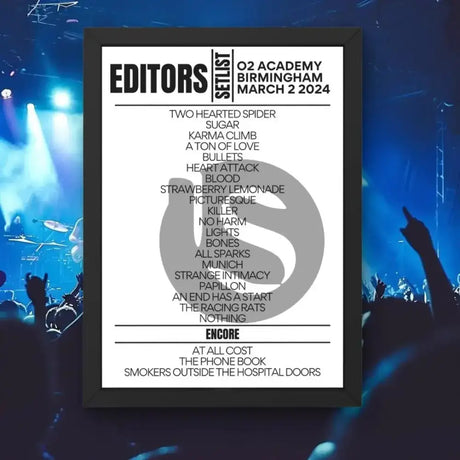 Editors O2 Academy Birmingham March 2 2024 Setlist - Setlist