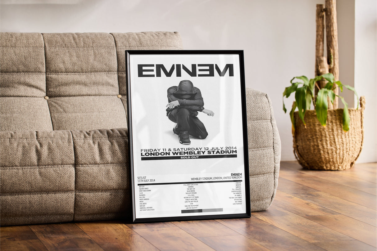 Eminem Wembley Stadium London 11th July 2014 - Setlist Tour Poster - Setlist