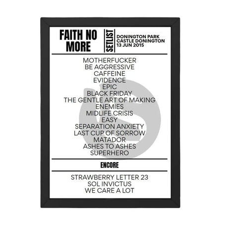 Faith No More Download Festival 2015 Replica Setlist - Setlist