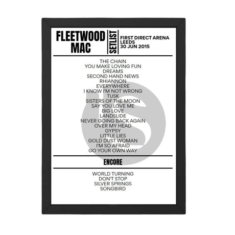 Fleetwood Mac Leeds June 2015 Replica Setlist - Setlist