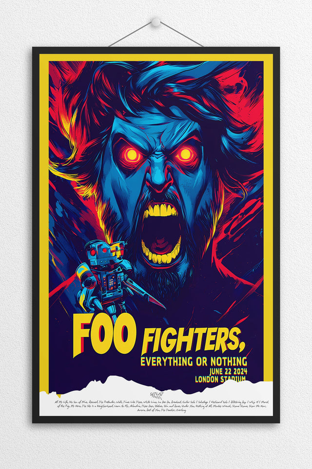 Foo Fighters Everything Or Nothing Tour 2024 - Tour Poster By Setlist - Setlist