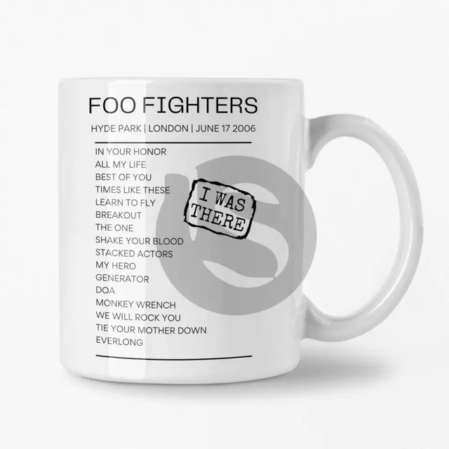 Foo Fighters Hyde Park June 2006 Replica Setlist Mug - Setlist