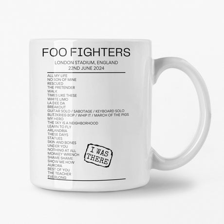 Foo Fighters London June 22 2024 Setlist Mug - Setlist