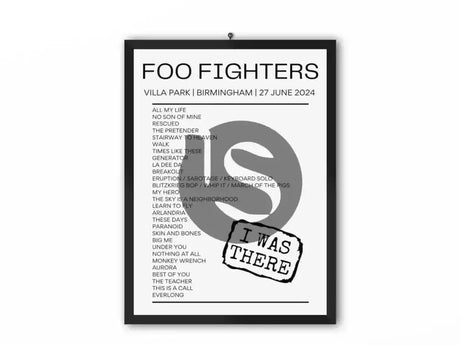 Foo Fighters Villa Park Birmingham June 27 2024 Replica Setlist - Setlist