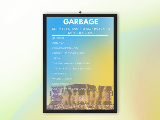 Garbage TRNSMT Festival 2024 - Setlist Poster - Setlist