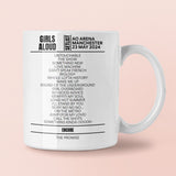 Girls Aloud AO Arena Manchester May 23, 2024 Replica Setlist Mug - Setlist