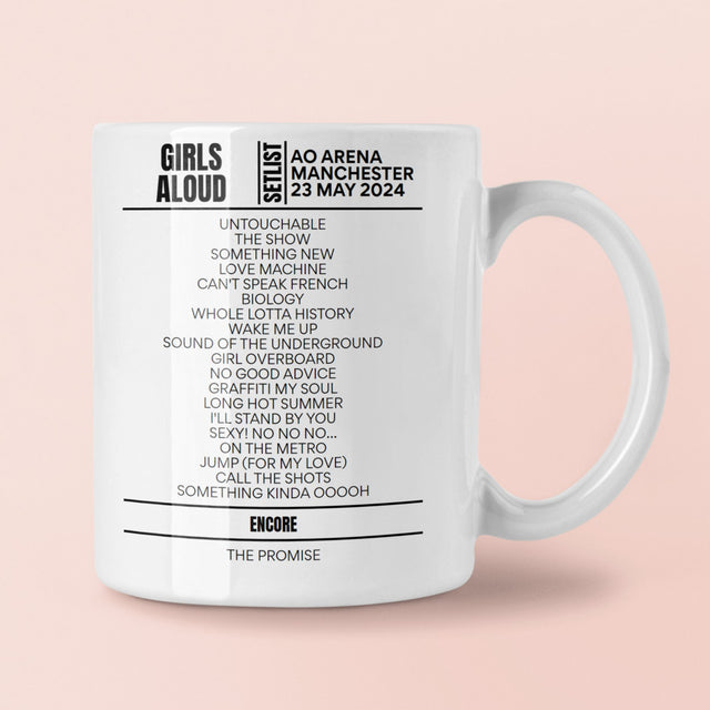 Girls Aloud AO Arena Manchester May 23, 2024 Replica Setlist Mug - Setlist