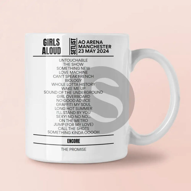 Girls Aloud AO Arena Manchester May 23, 2024 Replica Setlist Mug - Setlist