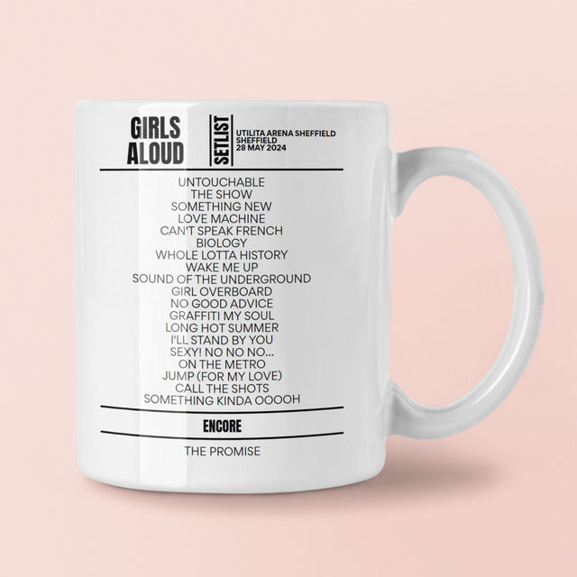 Girls Aloud Utilita Arena Sheffield May 28, 2024 Replica Setlist Mug - Setlist