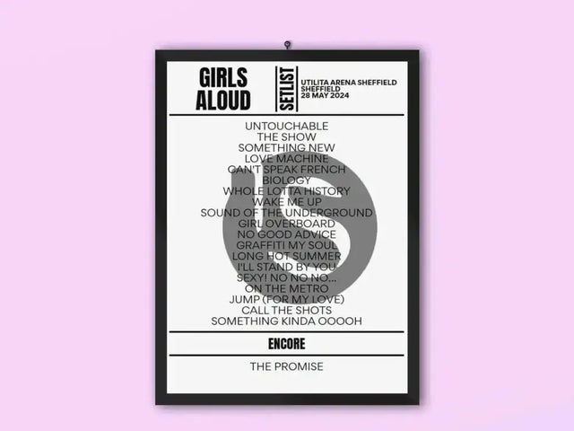 Girls Aloud Utilita Arena Sheffield May 28, 2024 Replica Setlist - Setlist