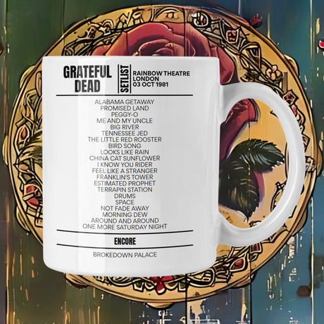 Grateful Dead London October 3, 1981 Replica Setlist Mug - Setlist