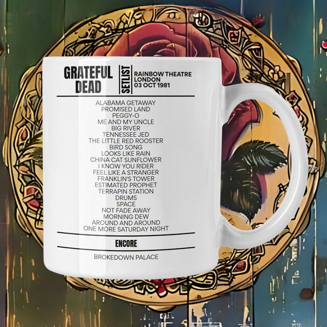 Grateful Dead London October 3, 1981 Replica Setlist Mug - Setlist