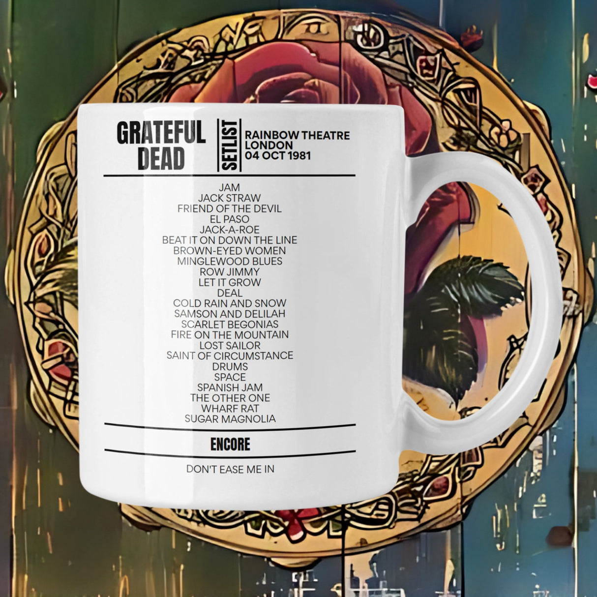 Grateful Dead London October 4, 1981 Replica Setlist Mug - Setlist