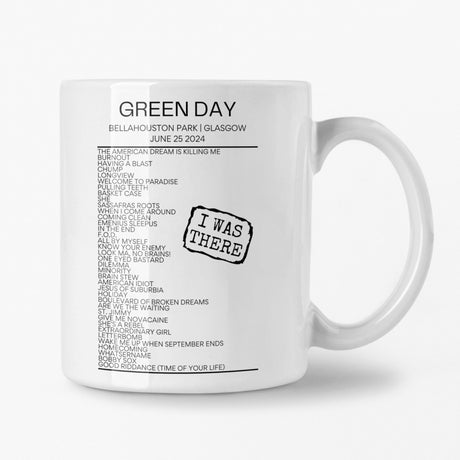 Green Day Glasgow June 25 2024 Setlist Mug - Setlist