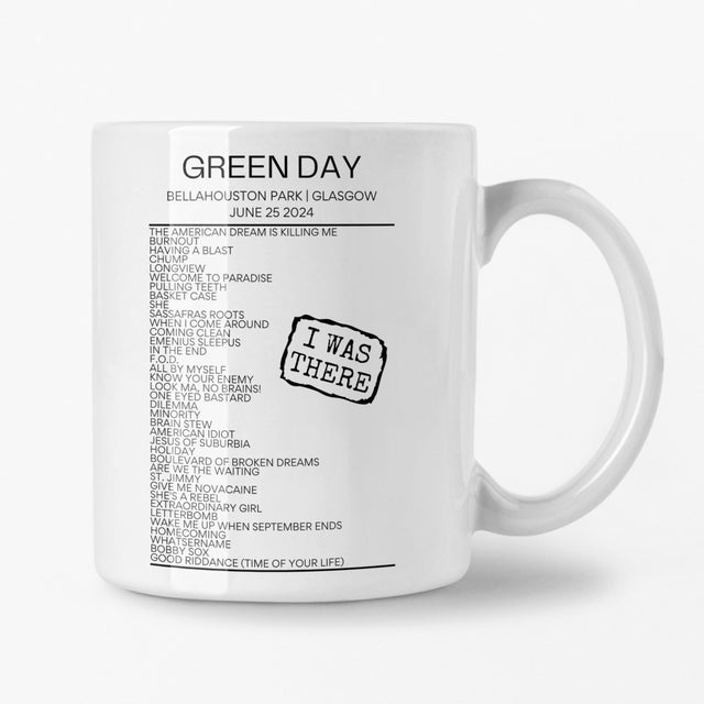 Green Day Glasgow June 25 2024 Setlist Mug - Setlist