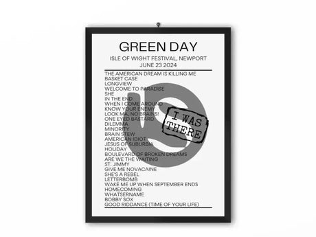 Green Day Isle Of Wight Festival 2024 Replica Setlist - Setlist