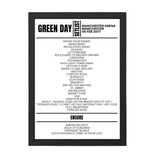 Green Day Manchester February 6 2017 Setlist Poster - Setlist