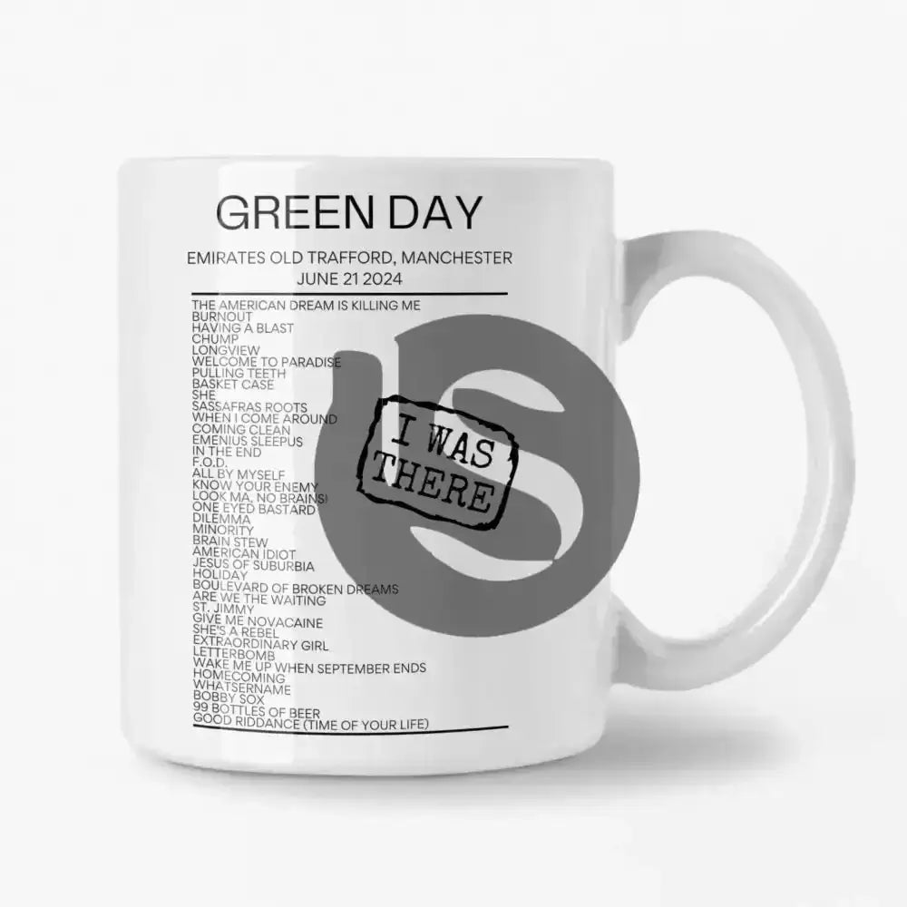 Green Day Manchester June 21 2024 Setlist Mug - Setlist