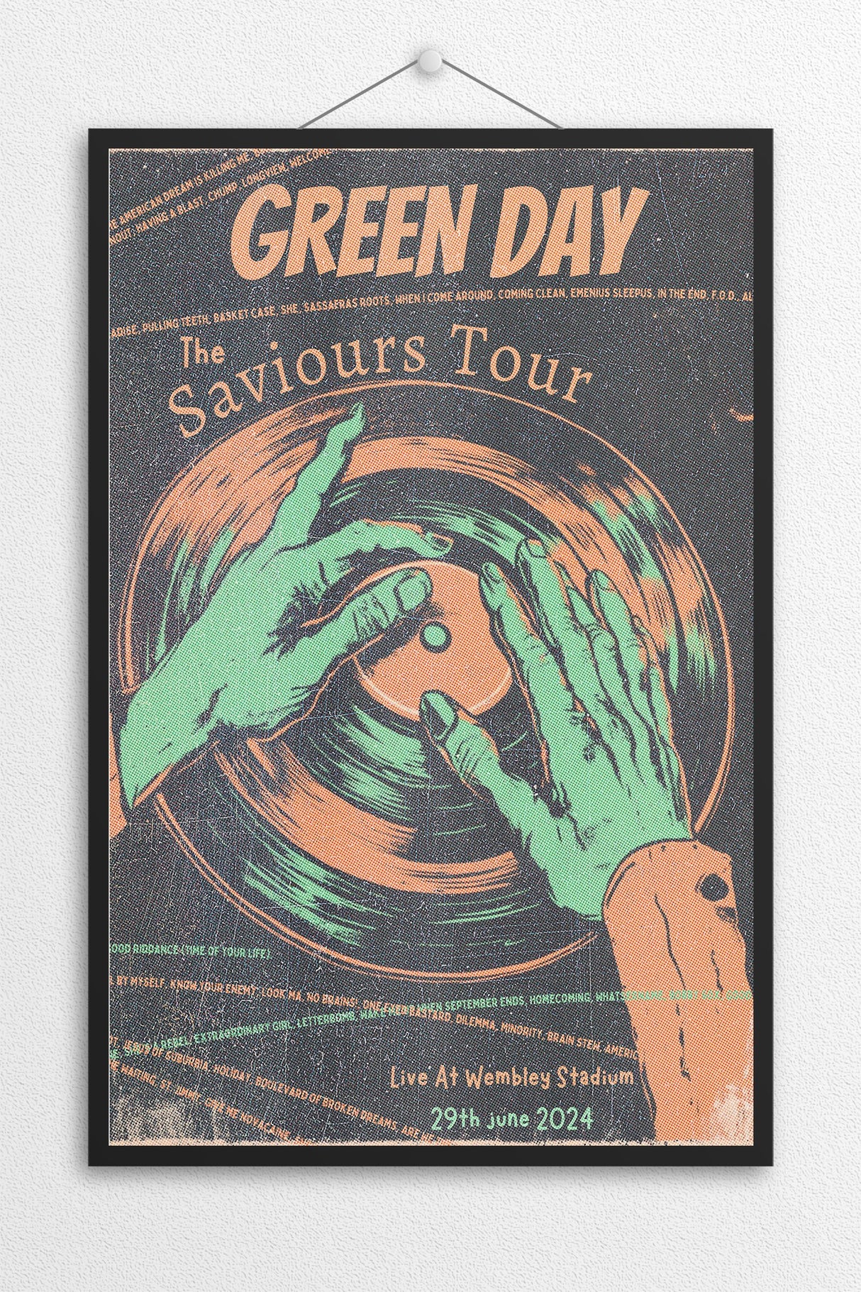 Green Day Saviours Tour 2024 - Tour Poster By Setlist - Setlist